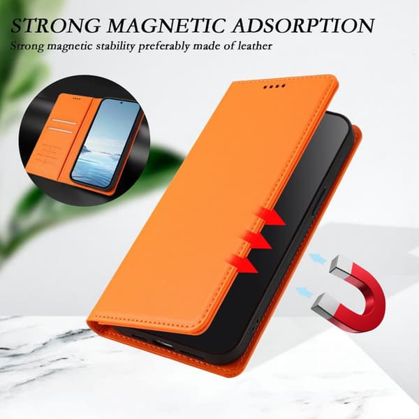 Plånboksfodral till Samsung Galaxy S26 Plus Konstläder RFID - Orange