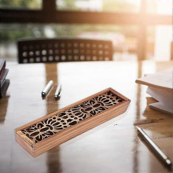 Paper Box Wood Pencil Case Hollow Pencil Case Storage Box Student School Office Gift Box
