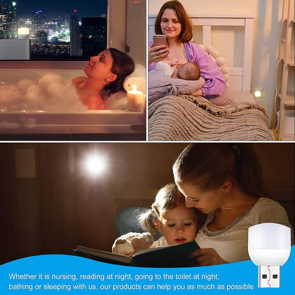 16 stk Mini USB Nattlys LED Plug-in Pærer Nattlys Bærbart Hjem USB Atmosfærelys