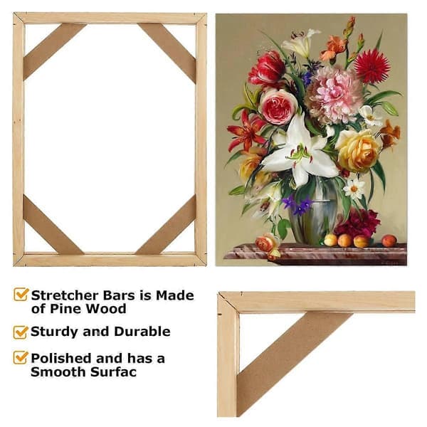 2 Set DIY Solid Wood Canvas Frame Kit, 16X20 Inch Canvas Stretcher Wood for Oil Paintings, Prints and Posters
