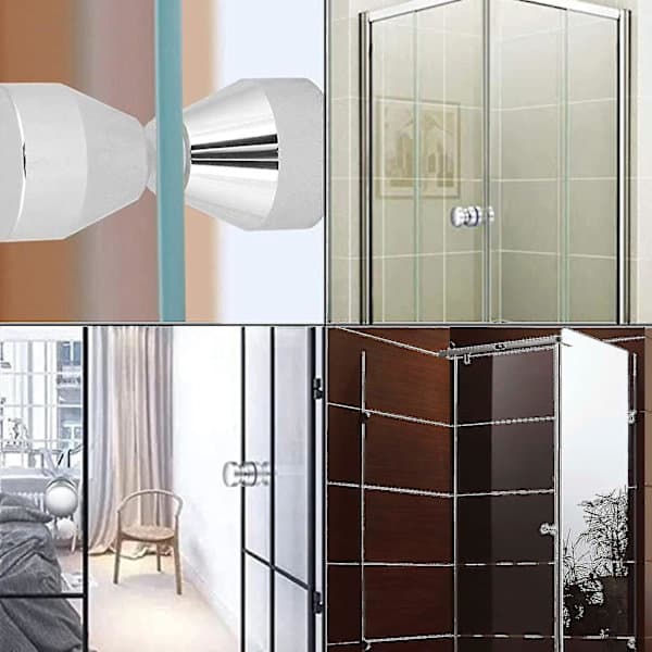 2 stk dusjdørhåndtak - sølv aluminiumslegering - for dusjdører, glass