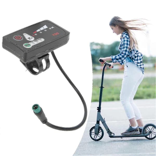 Elektrisk Cykel LED Strømdisplay Panel Elektrisk Cykel Modifikation Displaymåler Med Vandtæt 5p Hanstik Til 22,2 mm Styr 36v [DB]