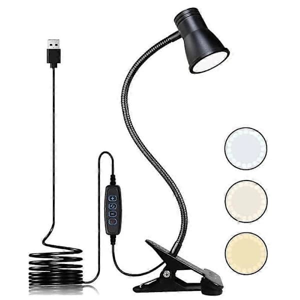USB LED Skrivebordslampe Klemlys Leselys
