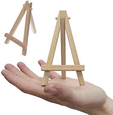 12 x Mini Trästaffli Triangelram, Bröllopsbord Kortställ, Material för Barnmålning och Hantverk
