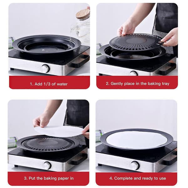 Grillfäste för camping för bärbart gaskök Diameter Grillplatta för gasspis Non-stick-Yvan