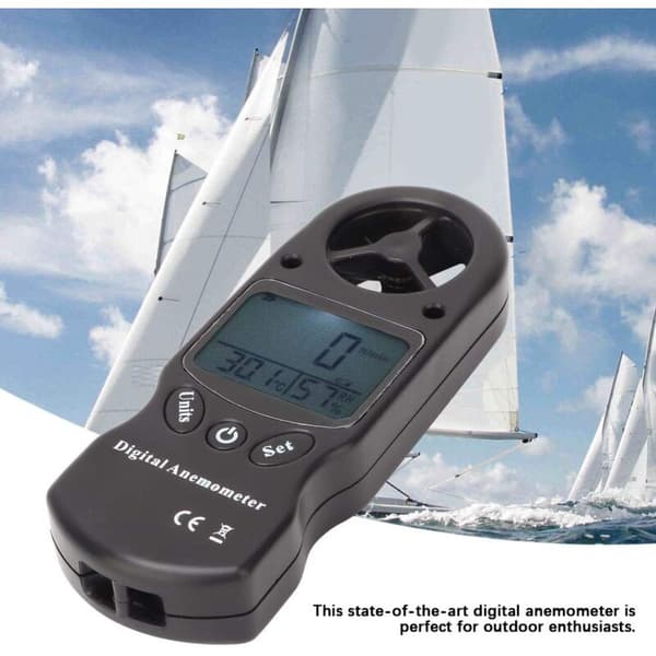 Anemometer, Digital Termometer, Multifunktionel Bærbar Anemometer Tilsluttet Anemometer Anemometre til Windsurfing, Sejlads