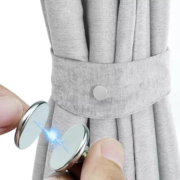 10 par gardinmagneter med stift, 25MM* Rund* Sølvfarget gardin