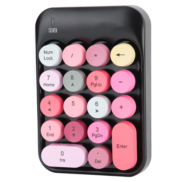 AJAZZ Wireless Numeric Keypad Chocolate Keys for Gaming Direction Change AK18 2.4G Black