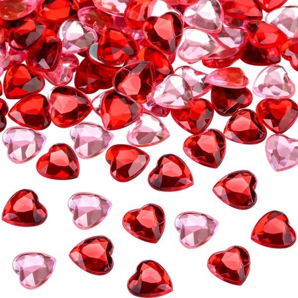 400 akryl røde hjerter for Valentinsdag, bryllupshjerte