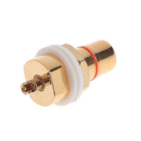 2 stk. CMC Guldbelagt Kobber RCA Hun Connector Panelmontering Chassis Connector