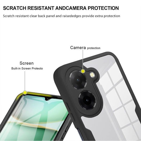 Case for Xiaomi Redmi A5, Full front and back protection, double-sided - Black-FX-
