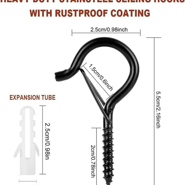 Screw-in wall hooks, ceiling hooks, wall hooks, metal screws, 20-pack, screw-in outdoor