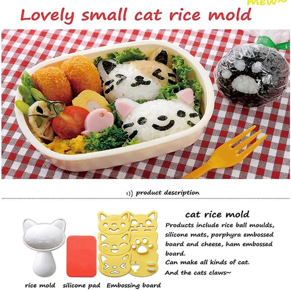 Onigiri-form, Bento-bokstilbehør Bento-bokser for barn Lunsjer Dekor Lunsjboks