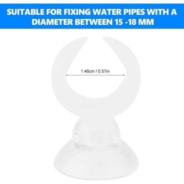 Set med 4 sugproppar för akvarieluftslang, sugproppar med klämmor för akvarieluftslang 15-24 mm