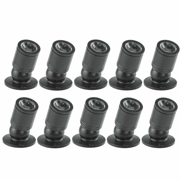 Mini LED 1W Taklampa med Driver 10-pack (Svart, Varmvit)
