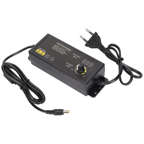 Strømadapter Justerbar Spænding Hastighedsregulering 3-24V 4A 90W LED Digital Display Adapter 100-240V EU-stik