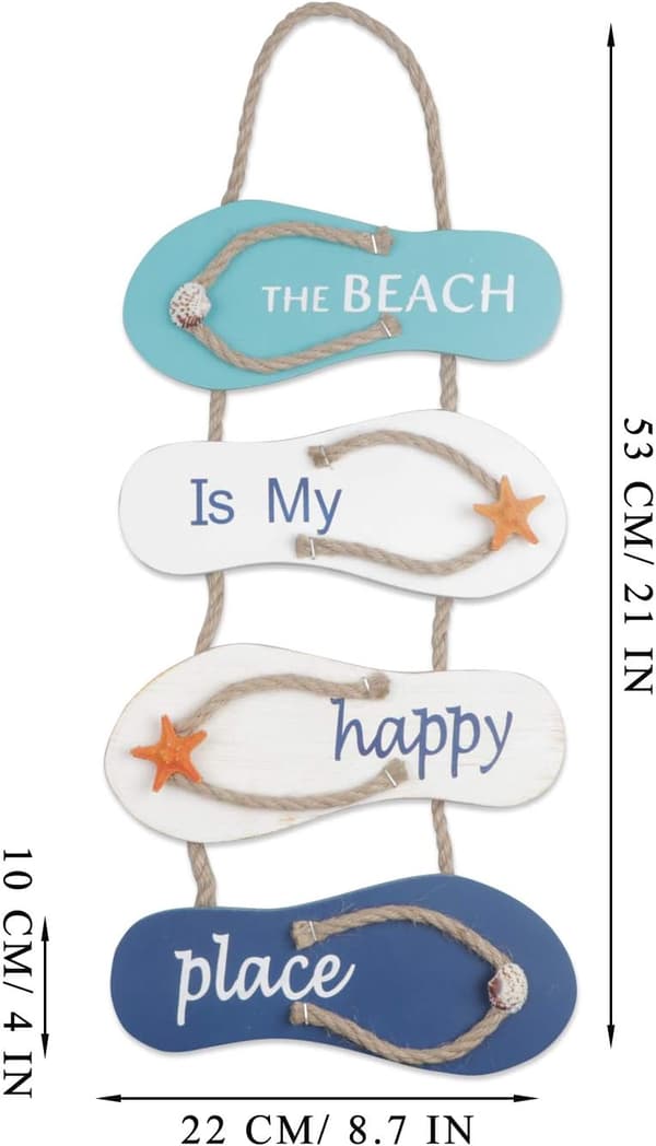 Nautisk rantatossukoriste Flip Flop seinäkoriste Ornamentti