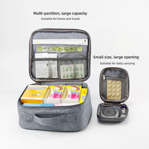 Travel Home Hiking Camping First Aid Bag Empty, Designed For Versatility With Multi-Layer Independent Space, Water-Resistant Moisture-Proof 600D