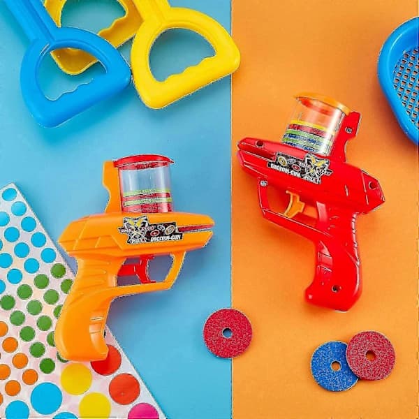 2 Stk. Skumskive Launcher Zip Shot Shooter Disc Shooter Tilfældig Farve