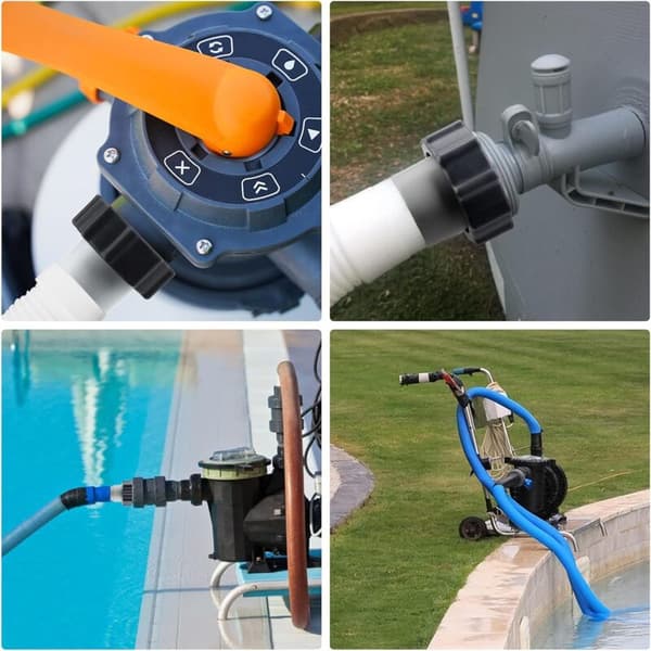 Poolslangeadapter, 2 stk. slangeadapter pooladapter A til swimmingpool 32-38mm til pumper pooltilbehør med gevind, tætningsring
