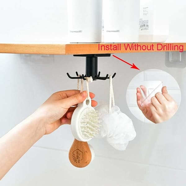 2-pack Kitchen Utensil Holders, 360° Rotation Strong Self-Adhesive Kitchen Utensil Holder for Bathroom and Kitchen