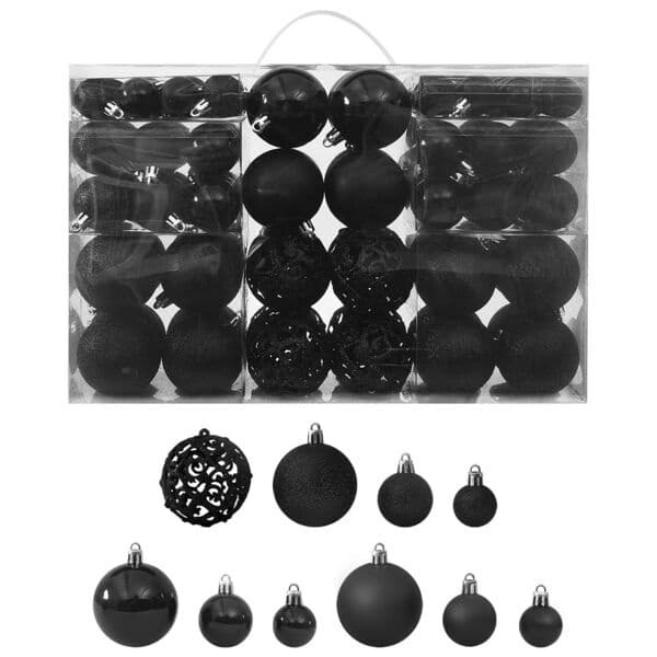 vidaXL Christmas Ball Set 100 pcs Black