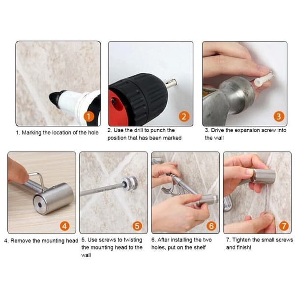 500mm Movable Stainless Steel Clothes Hanger Wall Mounted Hooks