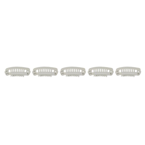 50 st Hårförlängningsklämmor Set Rostfritt Stål DIY 8 Tänder Snäppkam Perukklämmor Tillbehör 2,8 cm Beige