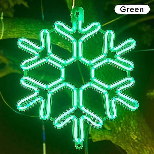 40cm Large Snowflake String Light Outdoor Snowflake LED Hanging Lamp Garden XiXi [DB] Green Green