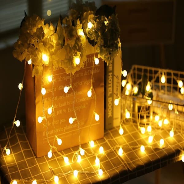 Sähköinen valonauha, LED-pallonauha 8 valaistustilaa, lämmin valkoinen KLB