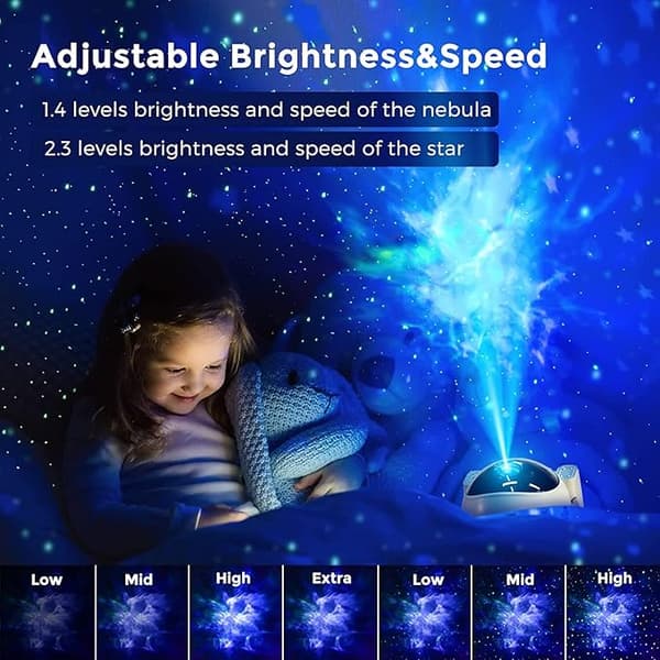 Astronaut Galaxy Projektor Stjernehimmel Natlampe (Hvid), Astronaut S