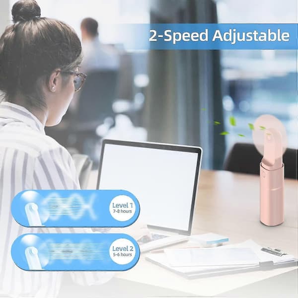 Portable Handheld Fan, Powerful Personal Mini Fan Hand Fan 2 Speeds Adjustable USB Rechargeable-QJWL