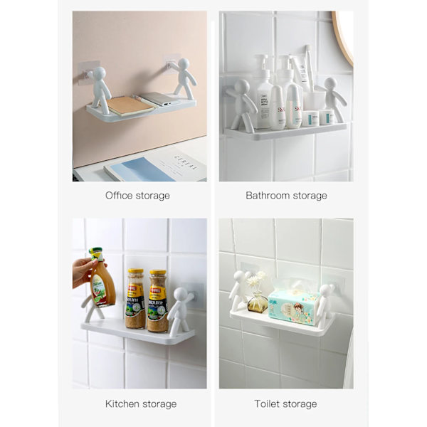 Wall-mounted bathroom shelf Partition Storage Rack gray gray 33*13.5*14.5cm