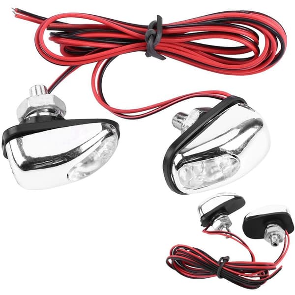 Par bil LED-lys vindusviskerbladhode frontrute vannspraydyse vaskelampe 12V