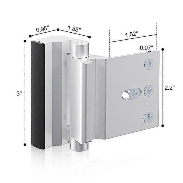 Suitable for 2-pack Aluminum Alloy Door Reinforcement Lock, 3-inch Security Lock, Door Stop for Home