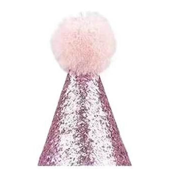Hat with Tie and Bow Tie for Pets, Party Wear, Dog Birthday Decorations (Pink)