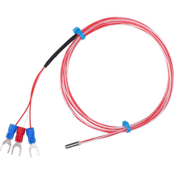 Vandtæt PT100-sonde 3x20mm, temperatursensor -50°C til +300°C med 3m kabel