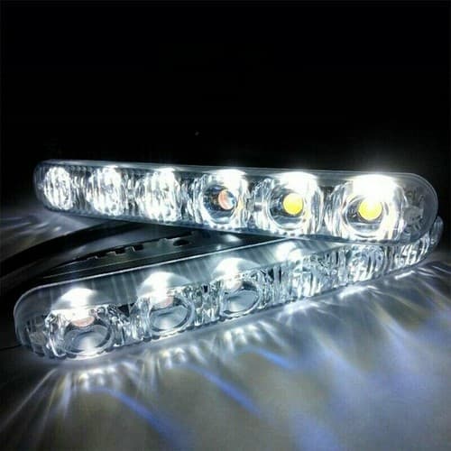 2 LED-varsellys for bil DRL blinklys tåkelys hvit rav 12V