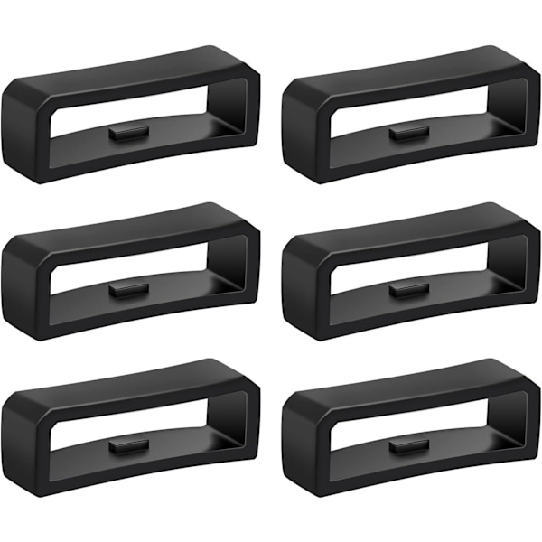 Black 6-pack watch strap buckle 20 mm, silicone watch strap quick