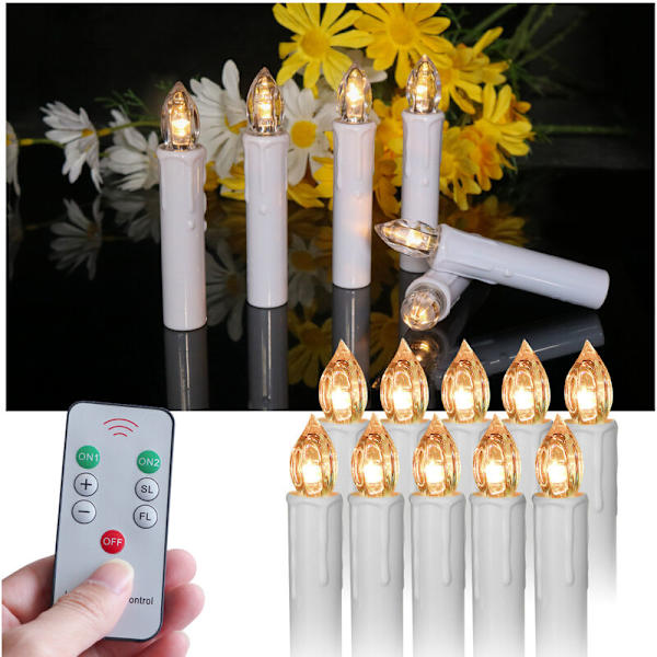 Bright Christmas wreath 10-tweezer lights, 7-button remote control with warm white light