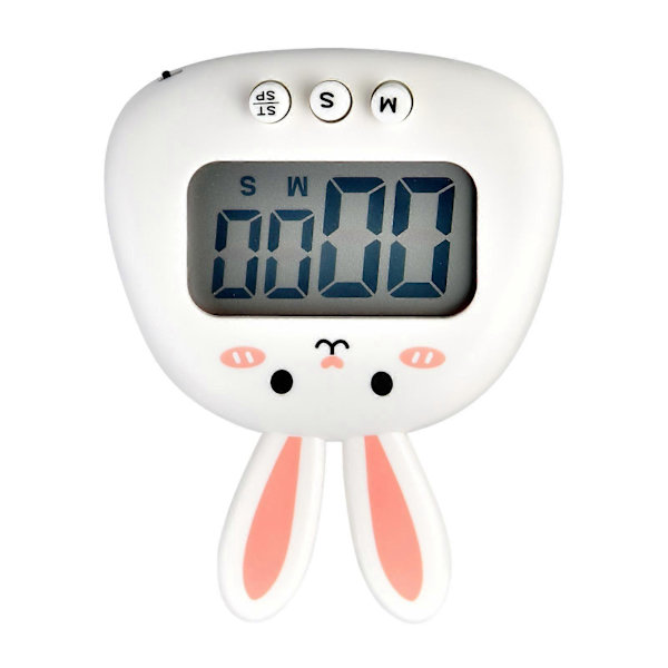 Digital Kitchen Timer Cute Rabbit Magnetic Easy Operation Accurate Clear Alarm for Cooking and Office
