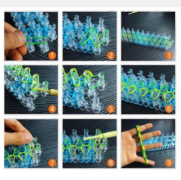 Oneck Bands Kit med 6800 bånd med væv Vævbåndsæske til armbånd
