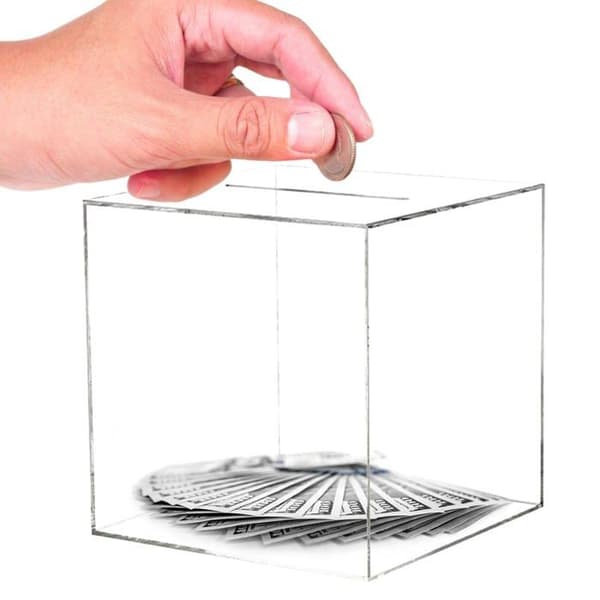 Akrylspargris - Transparent utan öppning - Sparar mynt och sedlar - Barnpresent