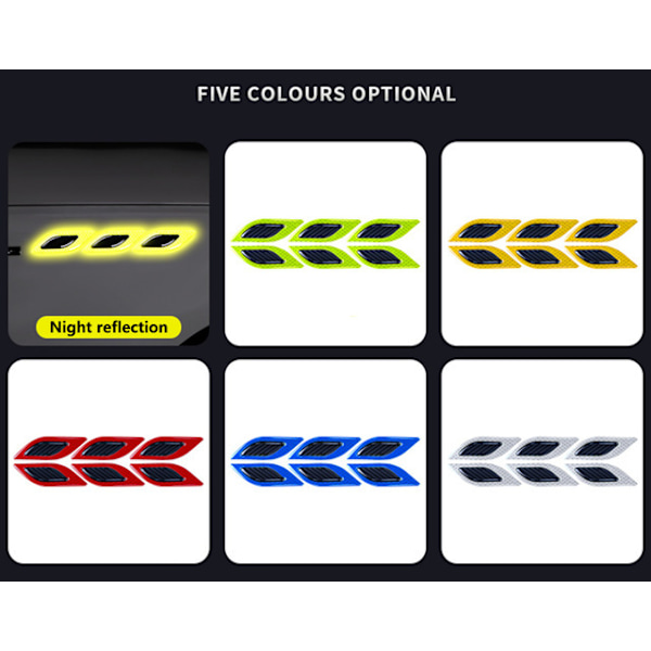 #2 pcs Car Decoration Decals Reflective Safety Warning Decals Personalized Decals for All Models Red#