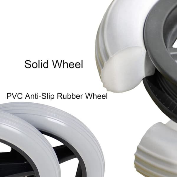 7 inch Wheelchair Wheels 170mm Grey Black Non-slip Solid Tires Replacement for Wheelchairs Walkers Walking Aids 2-pack