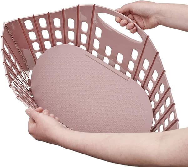 Sammenklappelig vasketøjskurv til nem opbevaring, pink, 38 liter