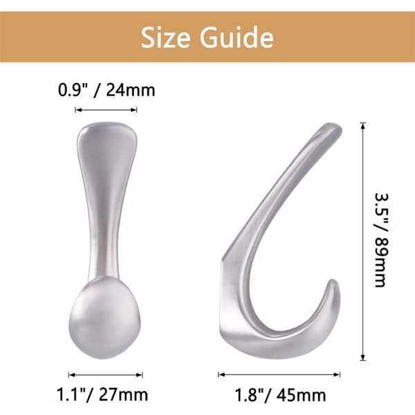 4-pack Bathroom Towel Hooks, Brushed Nickel Bathroom Hooks for Towels, Robe and Towel Hooks