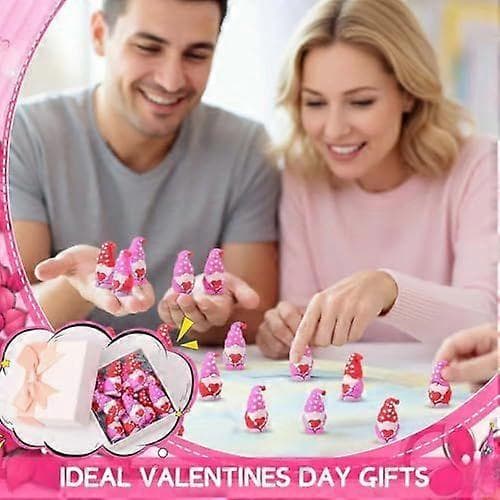 18 stk. mini-nissefigurer, søde hjerte-nisser til festgaver, påske, valentinsdag borddekoration