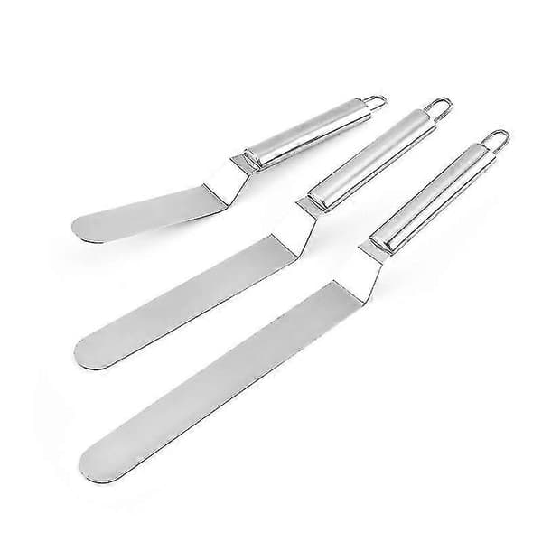3 stk. Vinklede Konditorspatler, Rustfrit Stål
