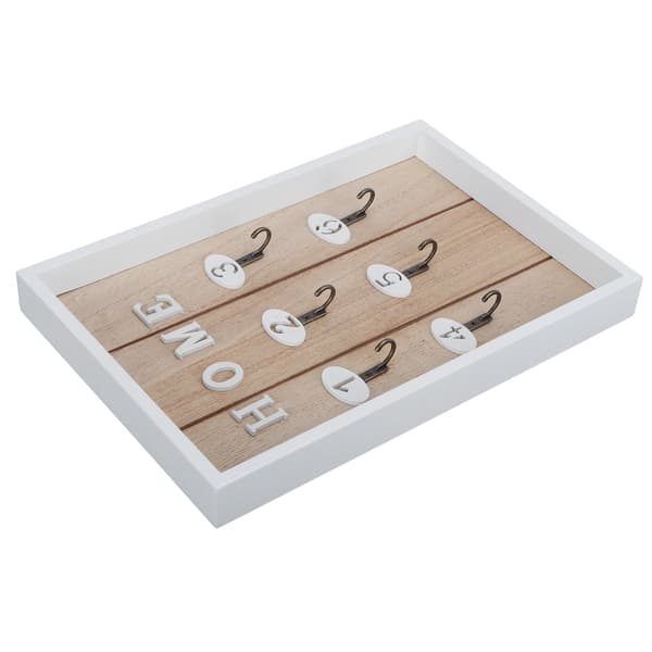 Wall Mounted Wooden Key Holder Key Organizer Hanger Decorative Key Rack (D)